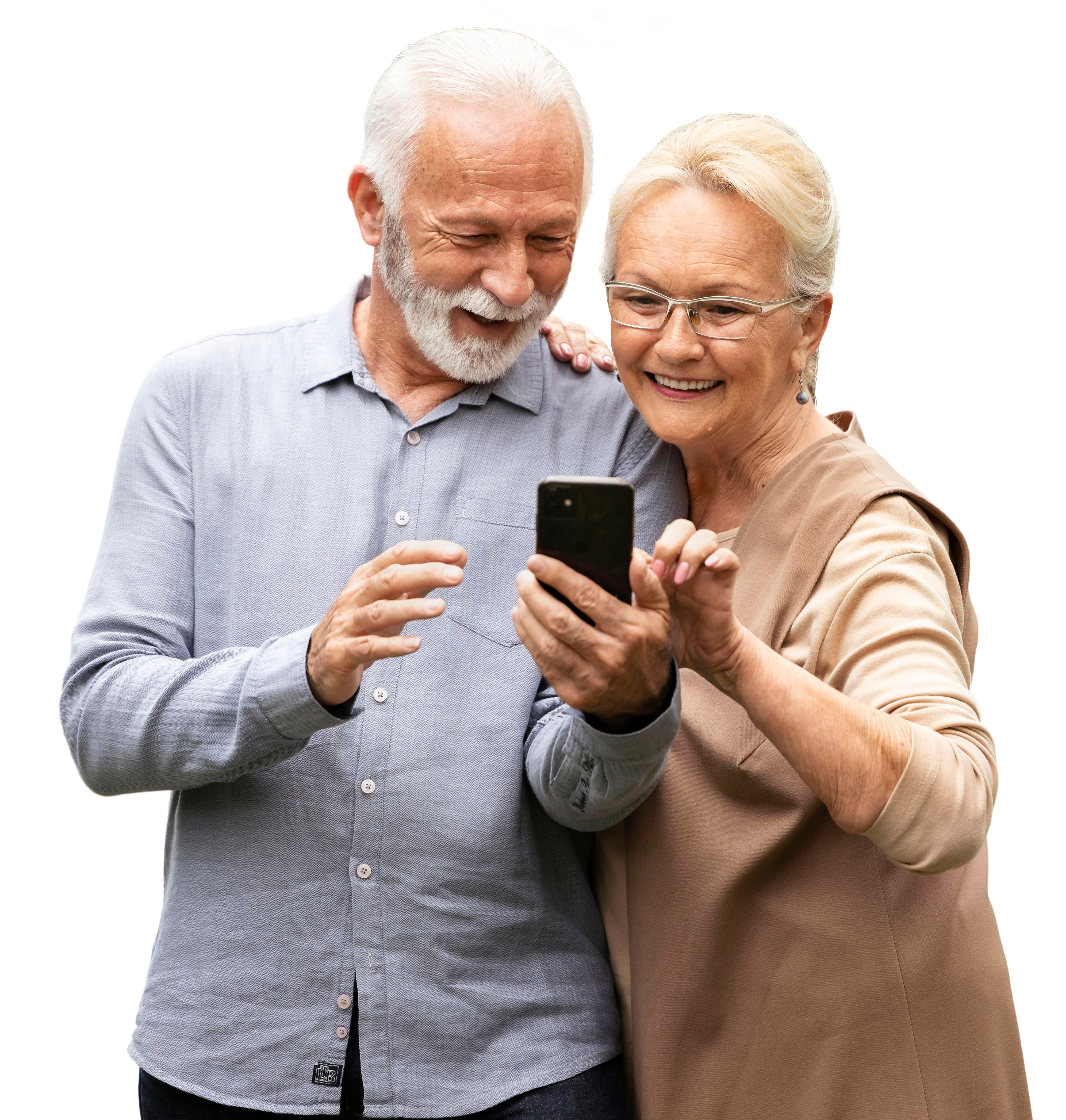 Pareja de adultos mayores felices